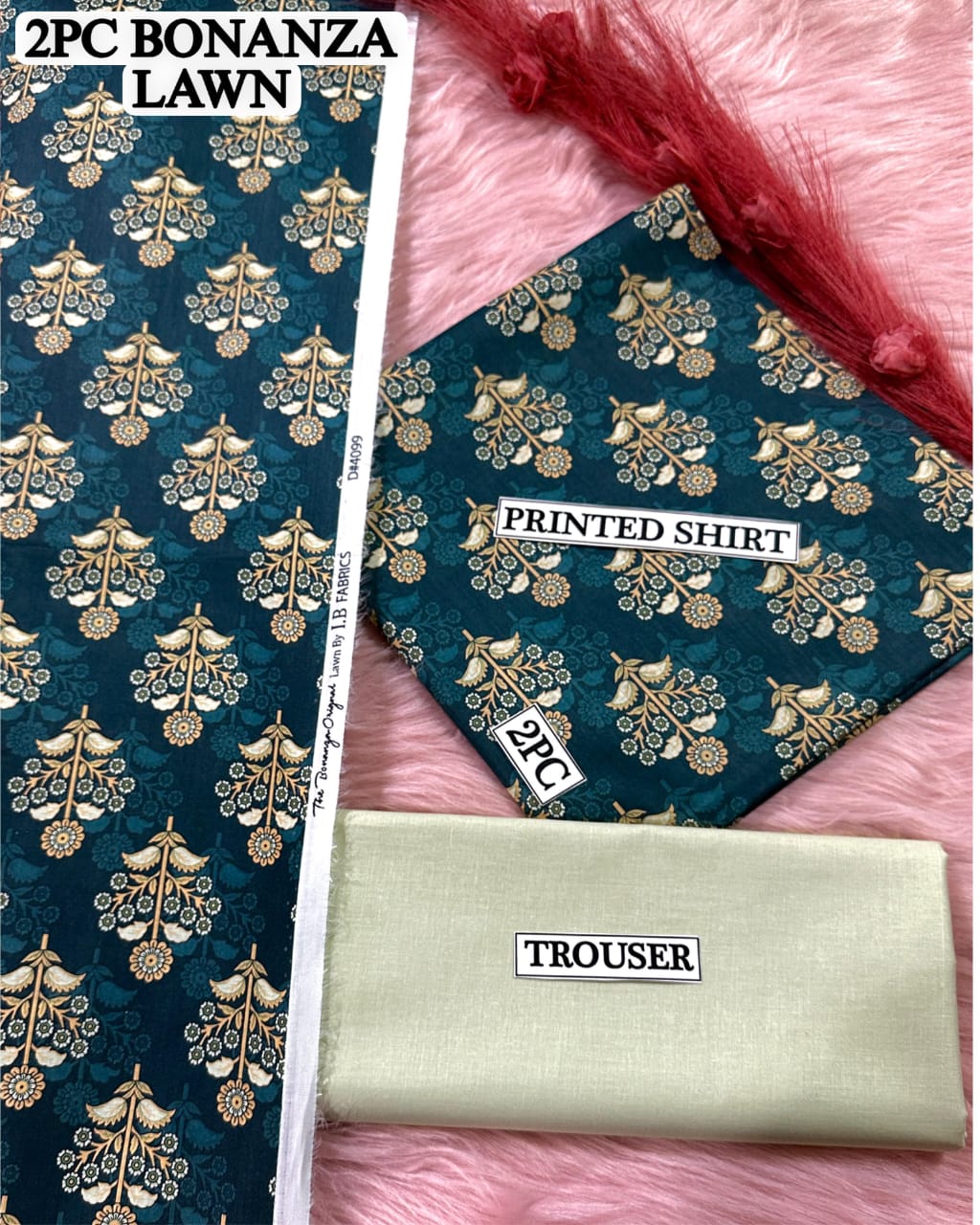 Huraira Collection Premium Lawn 2PC Suit – Shirt & Trouser