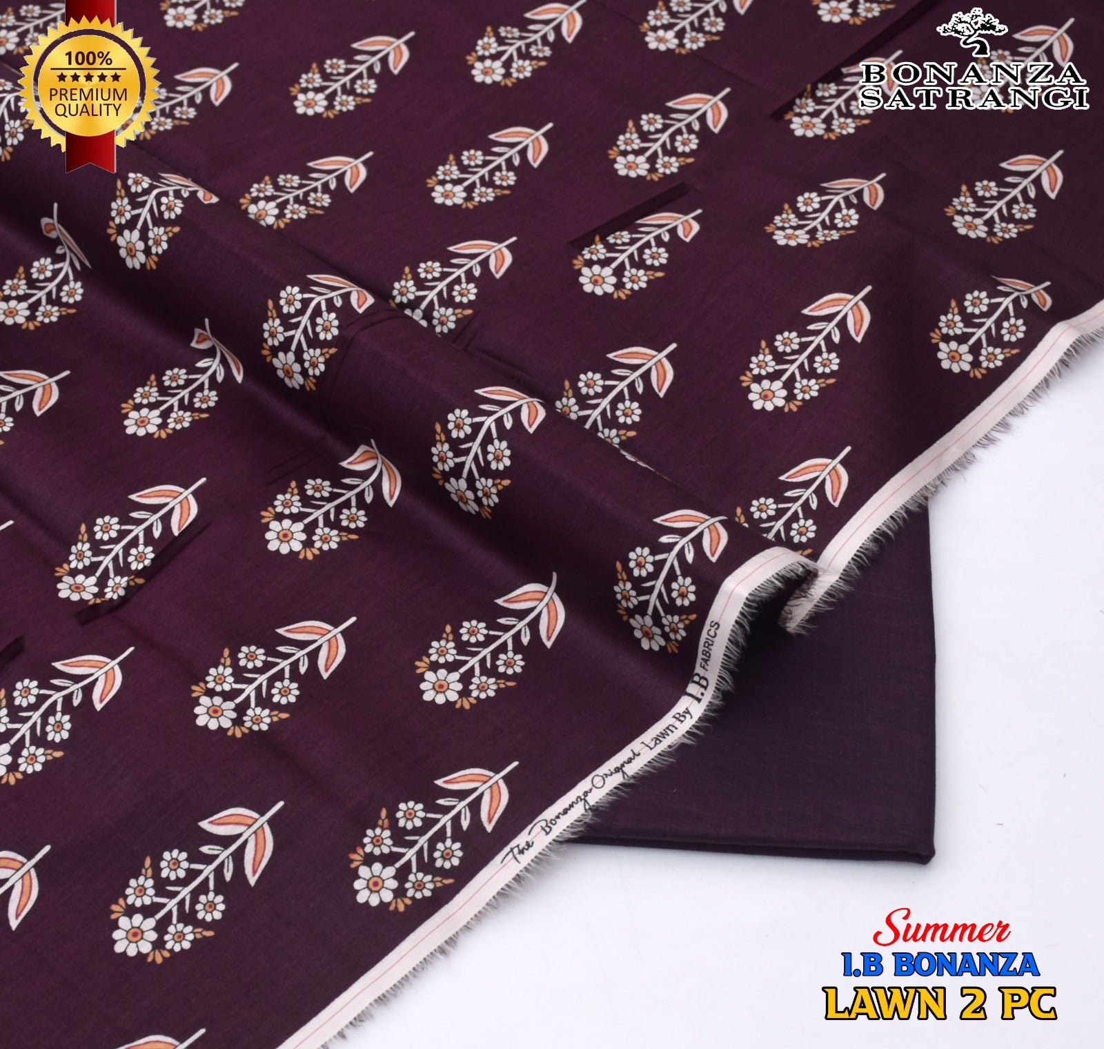 Huraira Collection Premium Lawn 2PC Suit – Shirt & Trouser