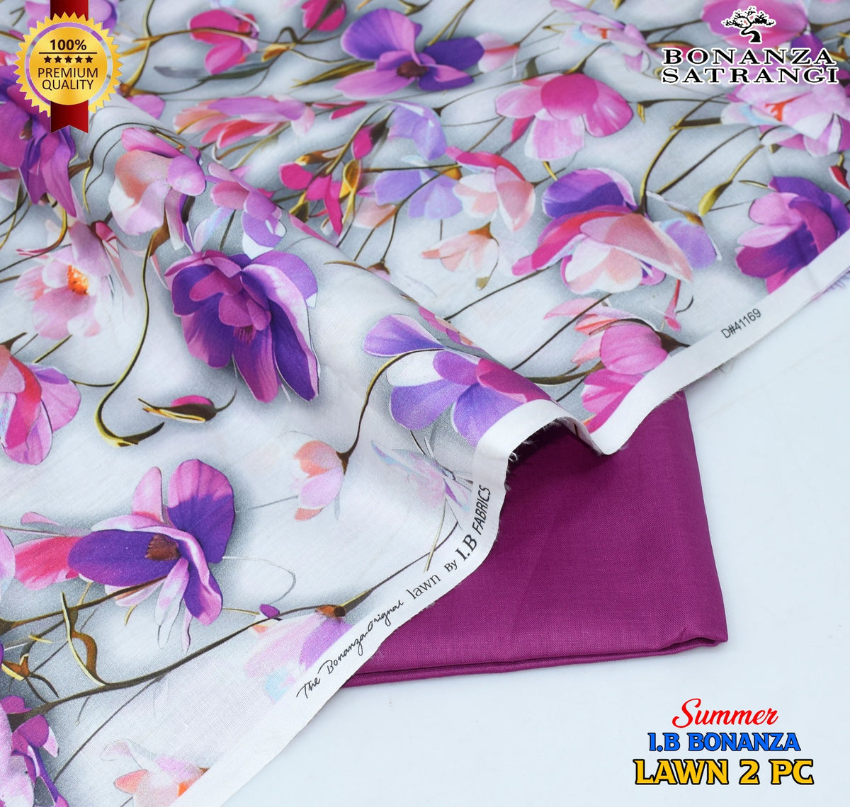 Huraira Collection Premium Lawn 2PC Suit – Shirt & Trouser