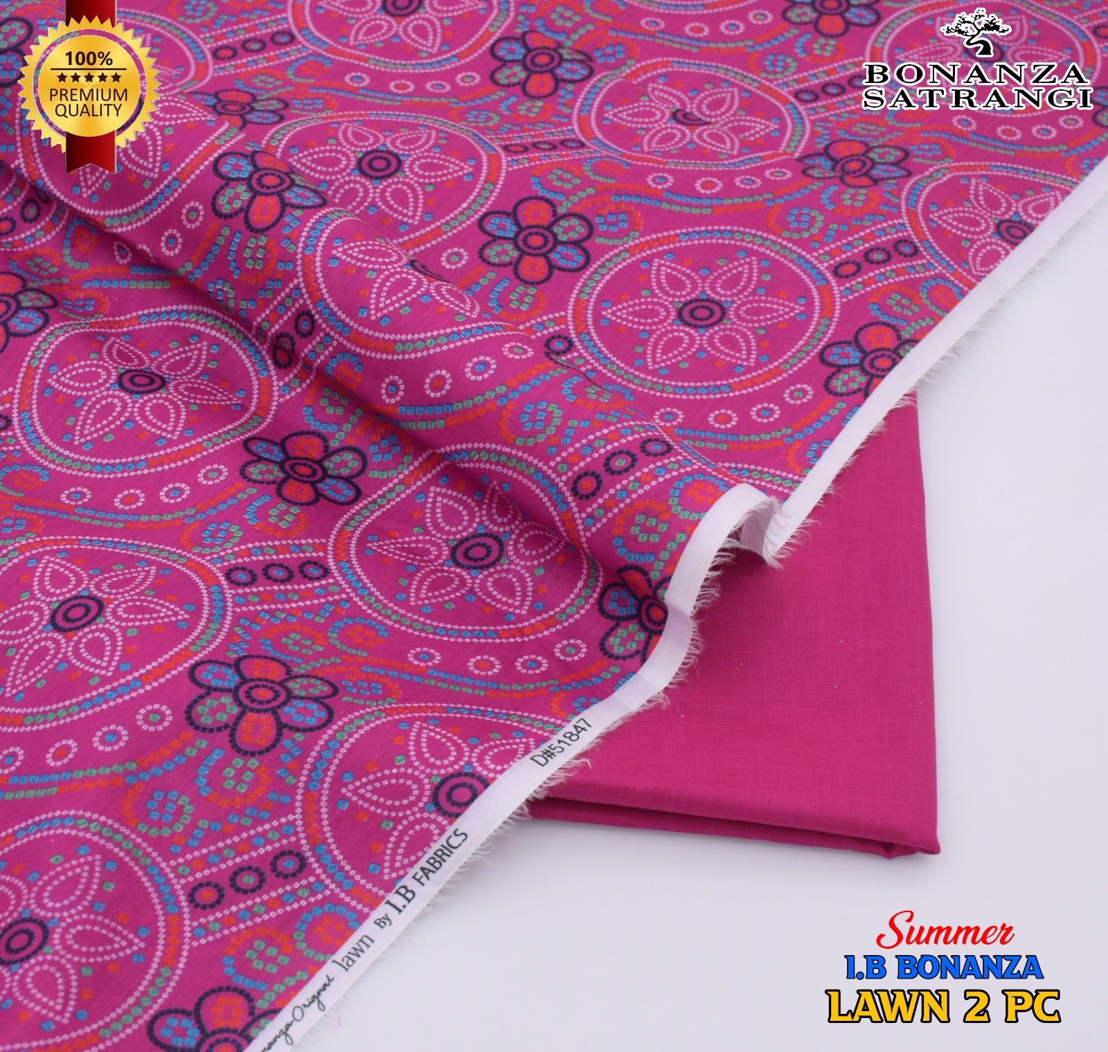 Huraira Collection Premium Lawn 2PC Suit – Shirt & Trouser
